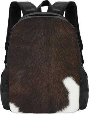 Cowhide, Cow Skin Print Pattern Lightweight Packable Backpack Travel Casual Hiking Daypack Foldable Backpack For Men Women