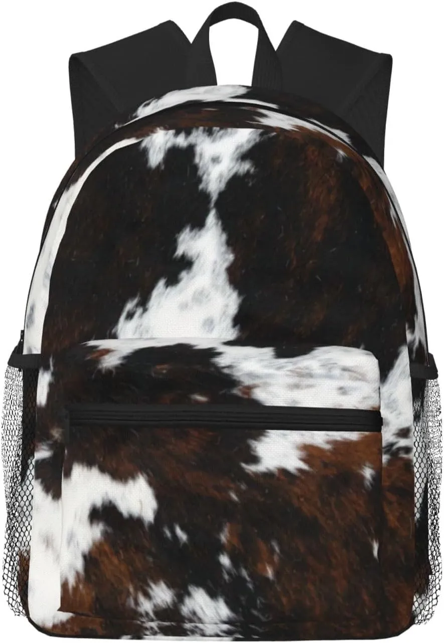 Cowhide, Cow Skin Print Pattern Lightweight Packable Backpack Travel Casual Hiking Daypack Foldable Backpack For Men Women