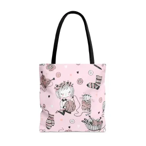 Craft, Crochet or Knitting Tote Bag, Yarn Storage Shoulder Bags, Gift for Knitter, Crafter, Grocery Shopping, School, Resusable, Travel Bag