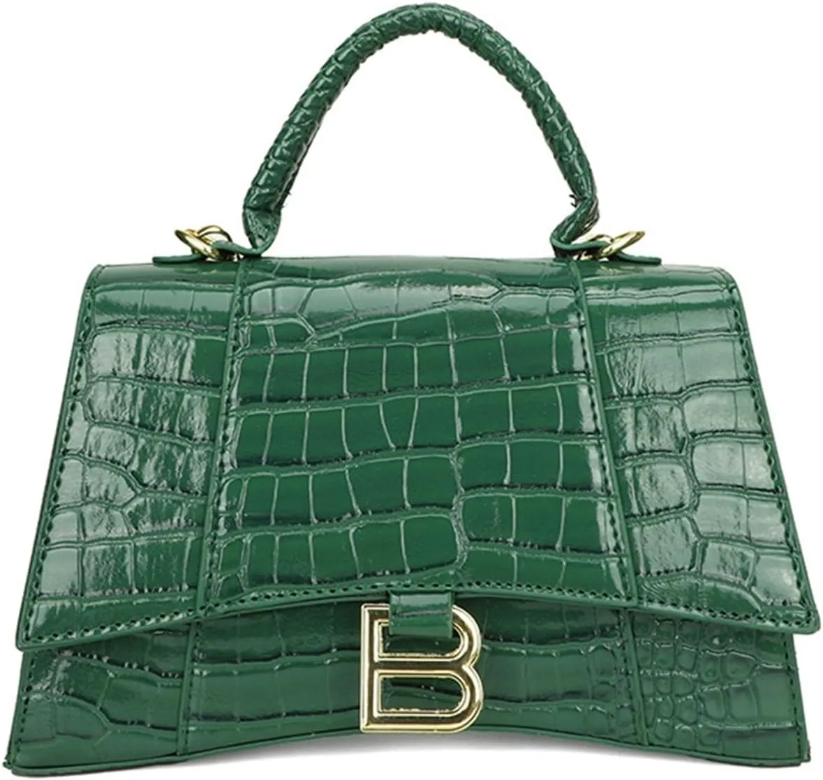 Crocodile Print Tote Shoulder Crossbody Hourglass Bag
