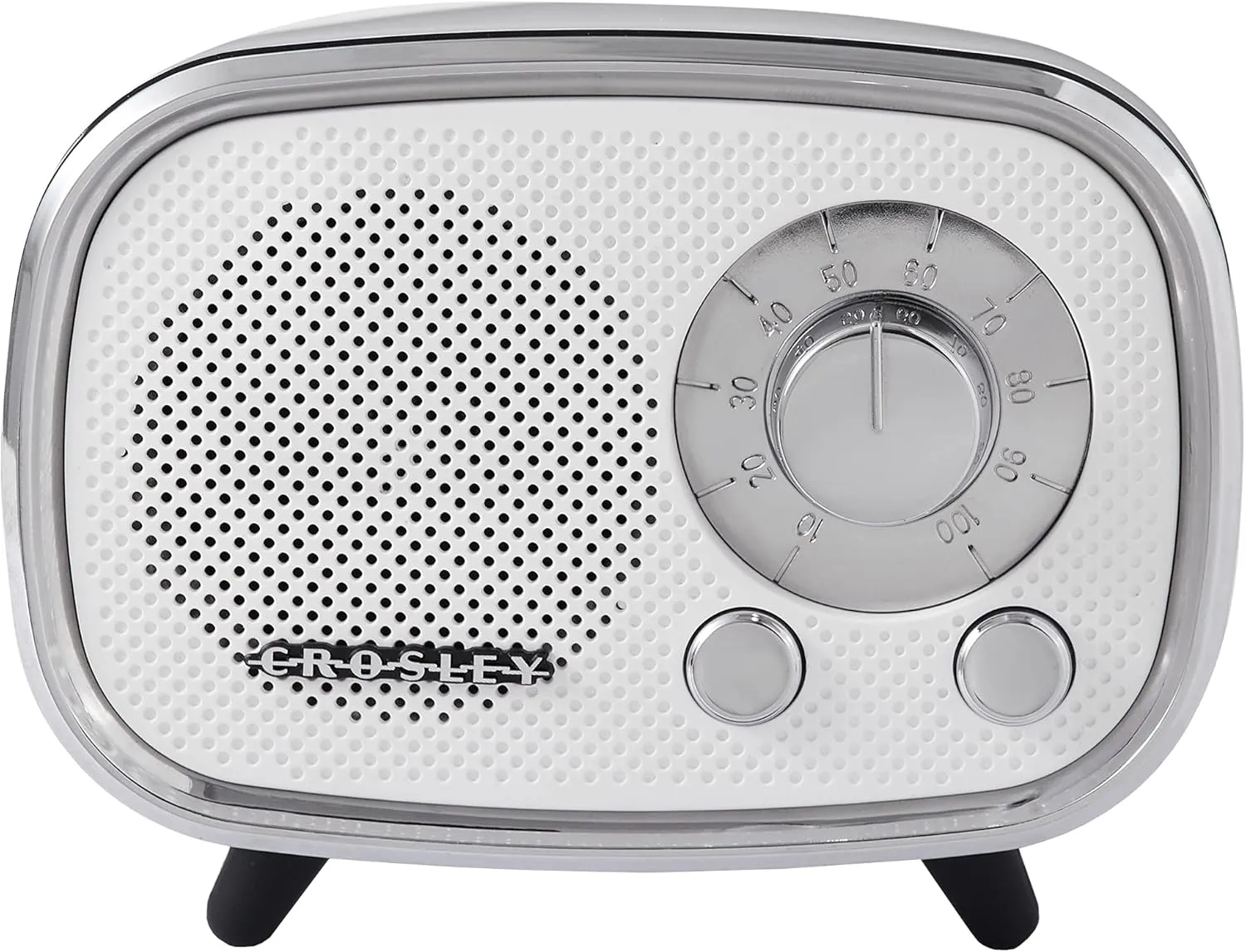 Crosley CR3039A-WH Rondo Retro Portable Rechargeable Bluetooth Speaker, White