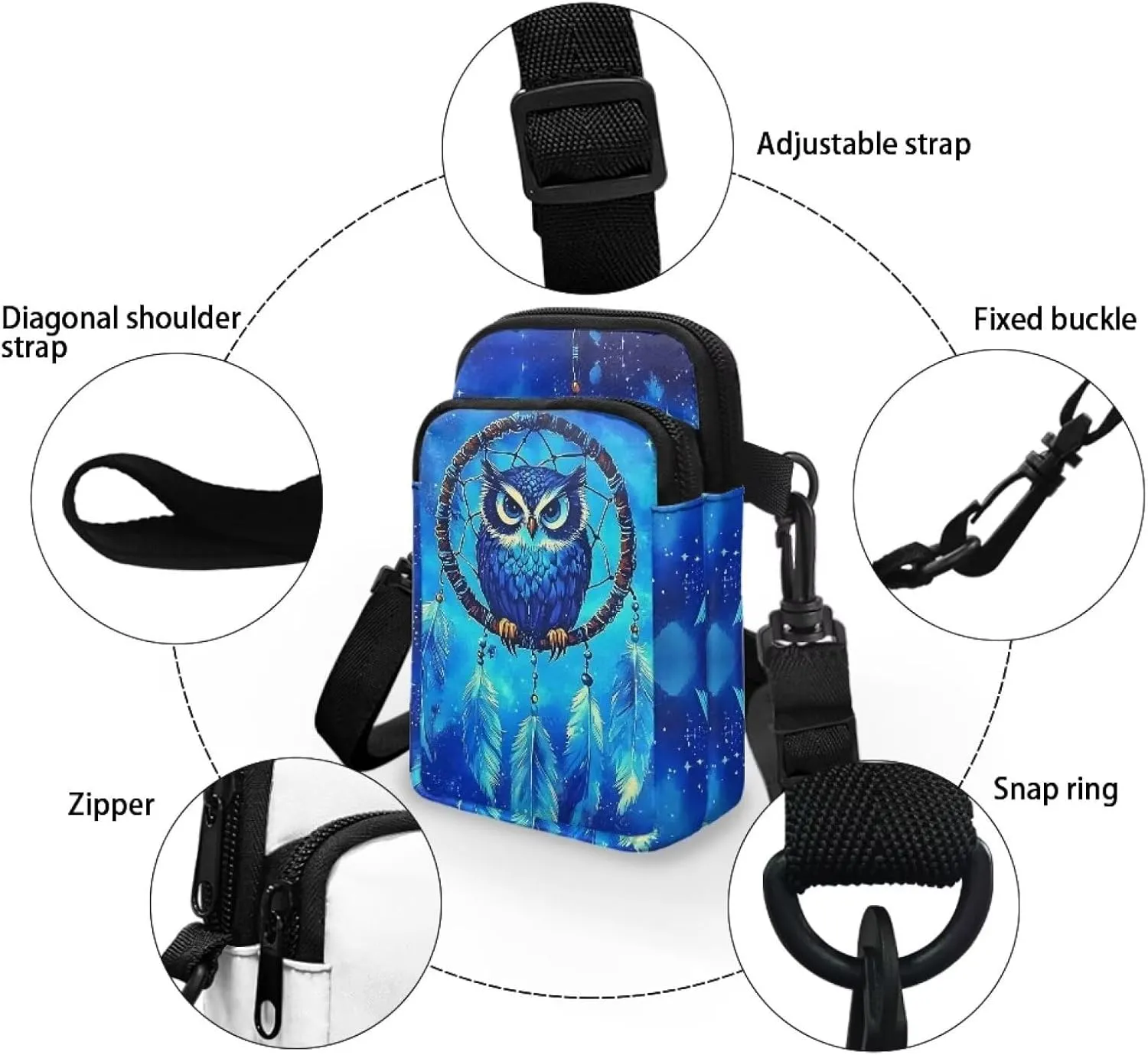 Crossbody Bag Crossbody Purses for Women Shoulder Bags with Strap Casual Polyester Shoulder Bag