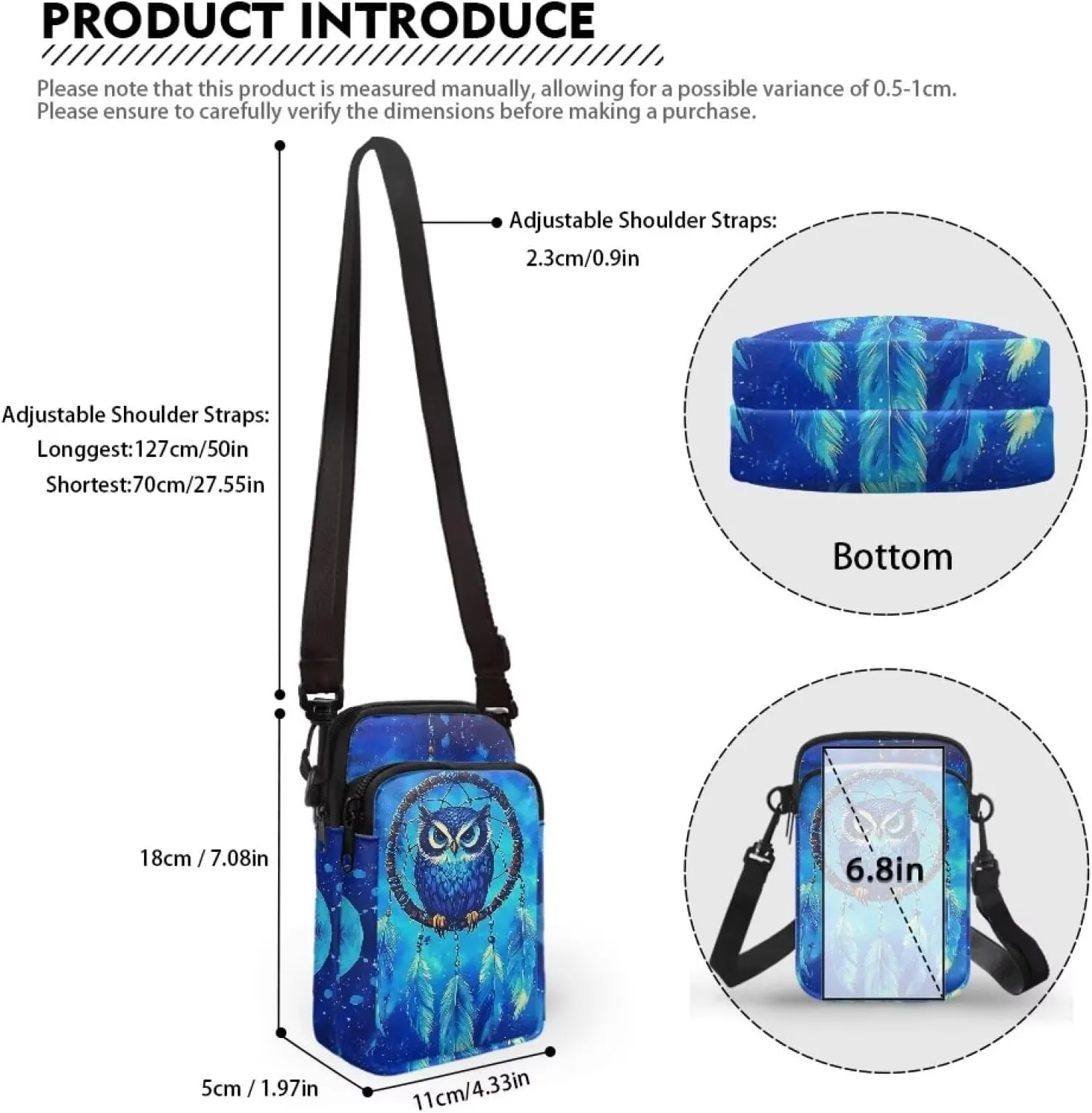 Crossbody Bag Crossbody Purses for Women Shoulder Bags with Strap Casual Polyester Shoulder Bag
