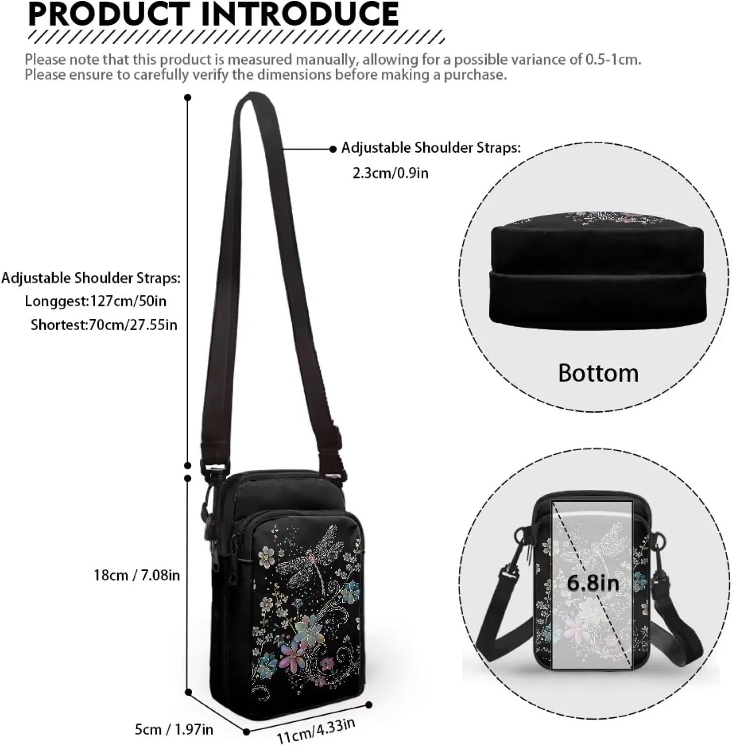 Crossbody Bag Crossbody Purses for Women Shoulder Bags with Strap Casual Polyester Shoulder Bag