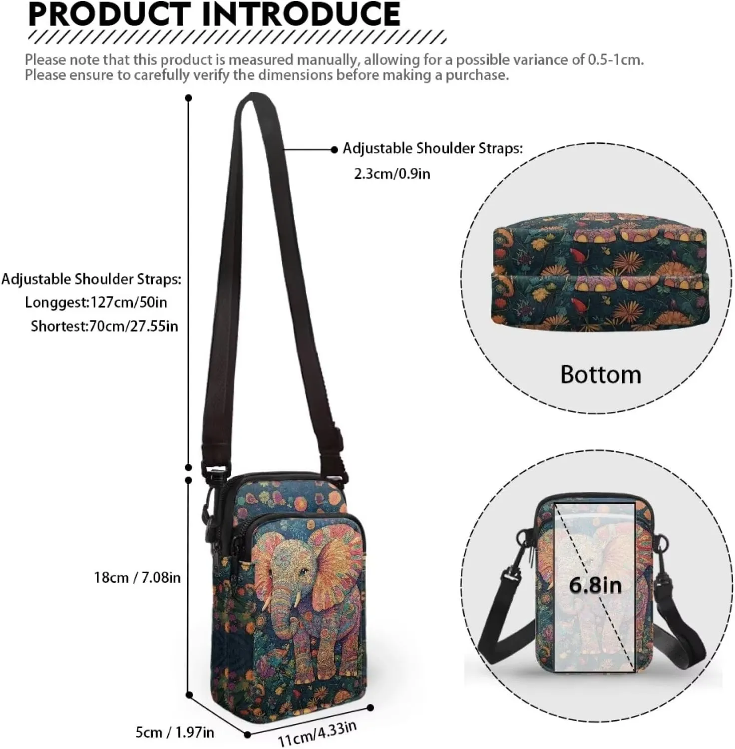Crossbody Bag Crossbody Purses for Women Shoulder Bags with Strap Casual Polyester Shoulder Bag