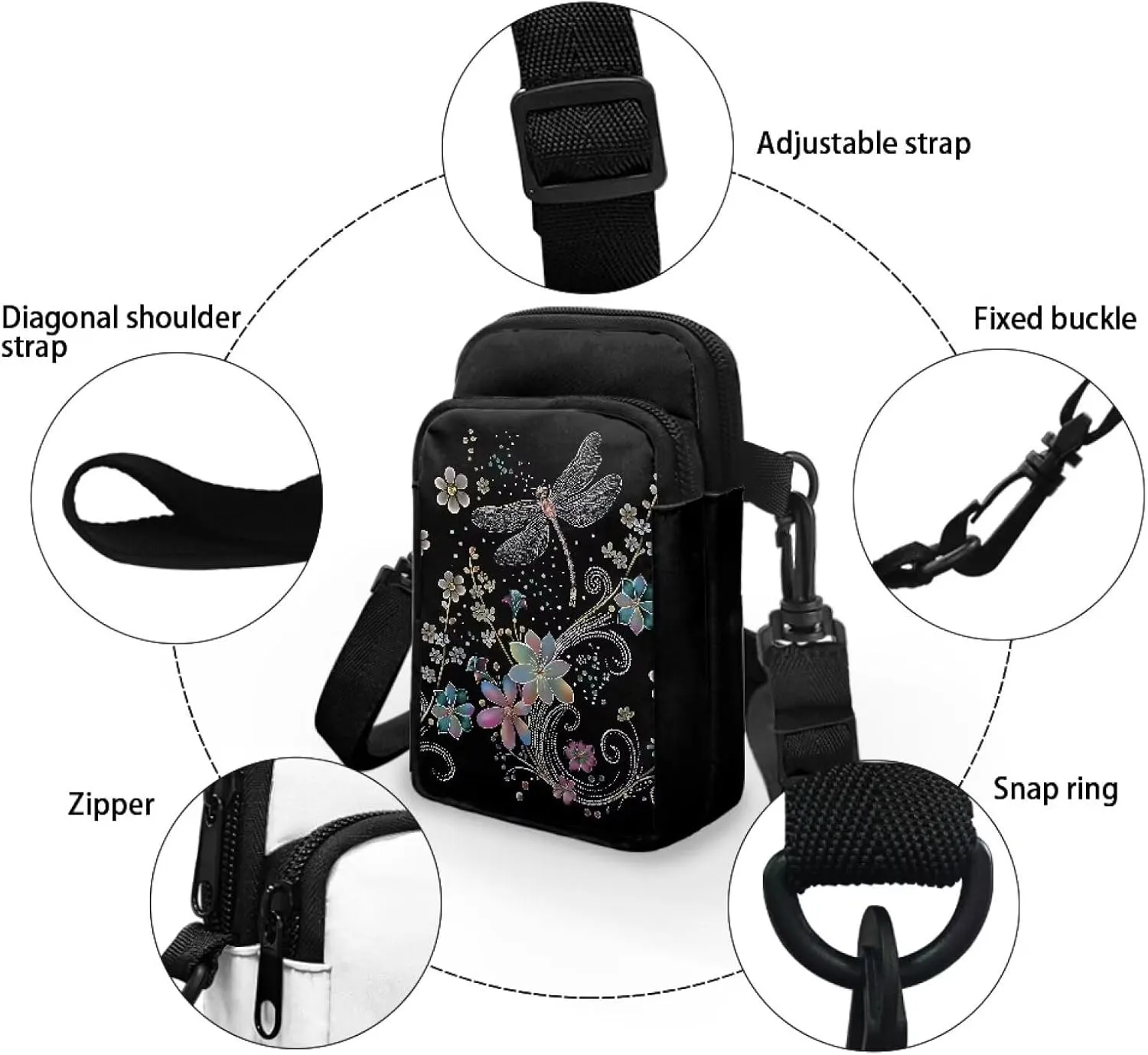 Crossbody Bag Crossbody Purses for Women Shoulder Bags with Strap Casual Polyester Shoulder Bag