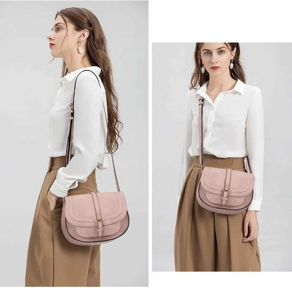Crossbody Bag for Women Vintage Leather Saddle Handbags Small Satchel Shoulder Bag