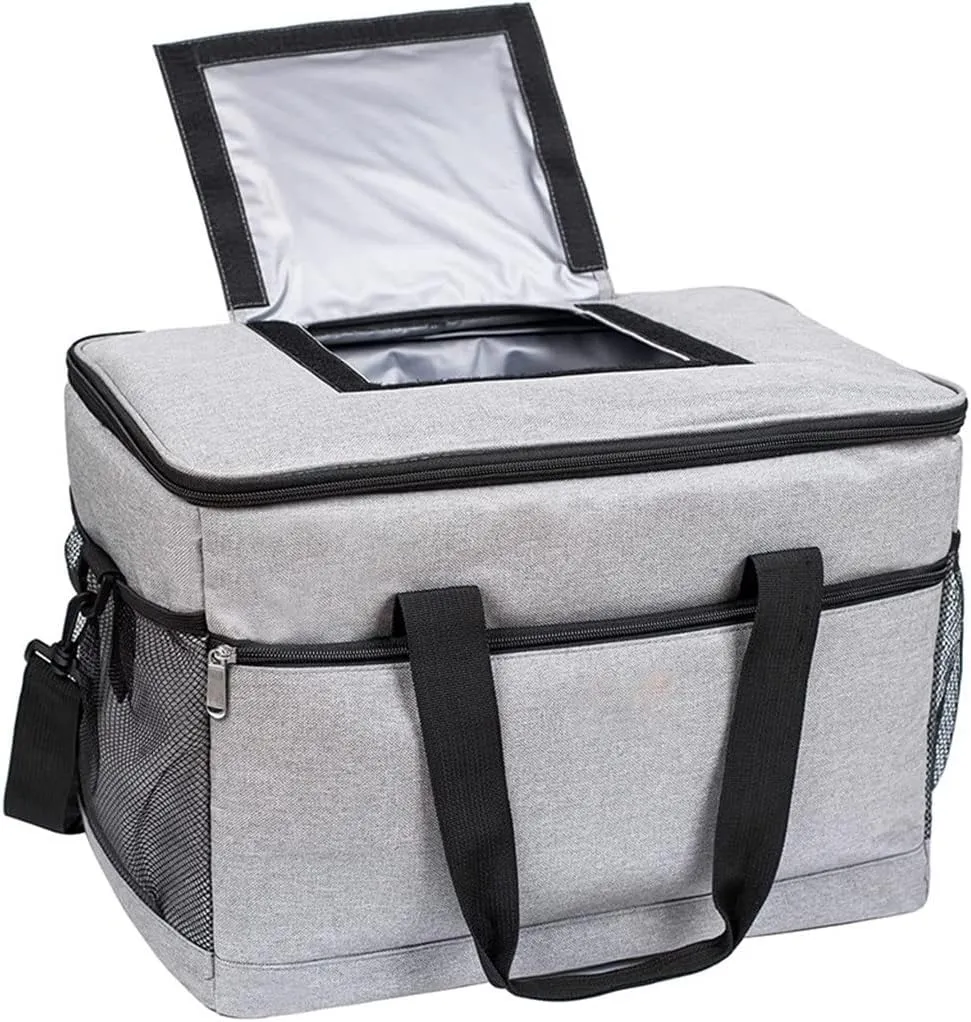 CSCDD Heat Insulated Leakproof Heat Reusable Hand Lunch Bag With Detachable Shoulder Strap Lunch Bag 33L Foldable