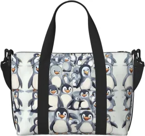 Cute Baby Penguins Sketch print Travel Duffle Bag,Weekender Bags,Gym Duffel Bag,Luggage Duffle Overnight for Women Men