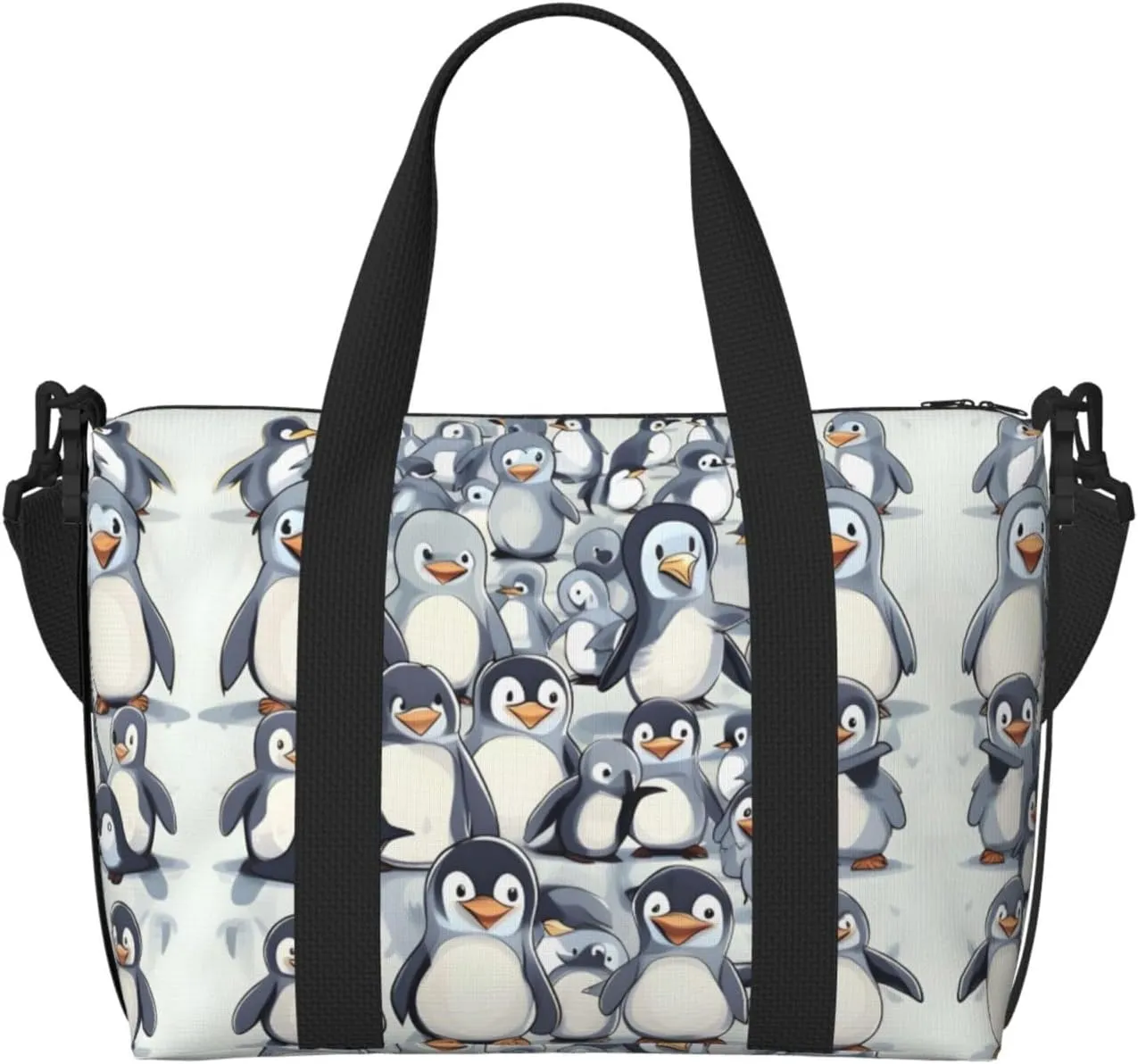 Cute Baby Penguins Sketch print Travel Duffle Bag,Weekender Bags,Gym Duffel Bag,Luggage Duffle Overnight for Women Men