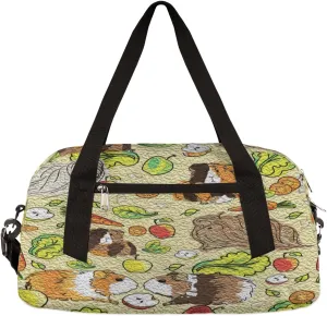 Cute Hamster Apples Kids Duffel Bag for Girls Boys Teens, Hamster Oil Painting Dance Bag Overnight Small Duffel Bag Carry On Weekend Sports Gym Travel Bag for School Practice Gymnastics Ballet
