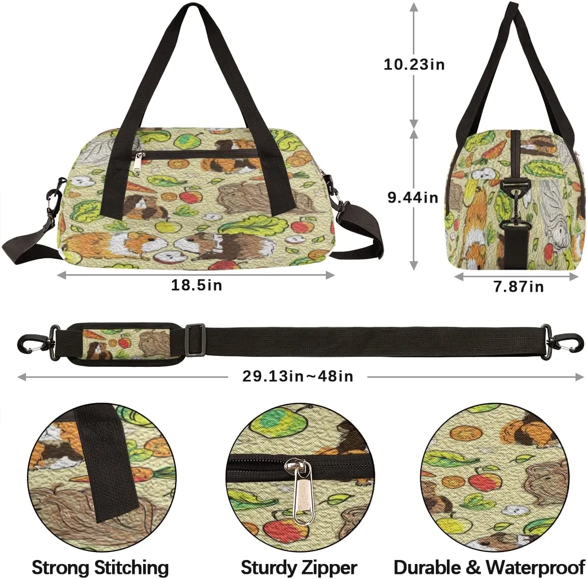 Cute Hamster Apples Kids Duffel Bag for Girls Boys Teens, Hamster Oil Painting Dance Bag Overnight Small Duffel Bag Carry On Weekend Sports Gym Travel Bag for School Practice Gymnastics Ballet