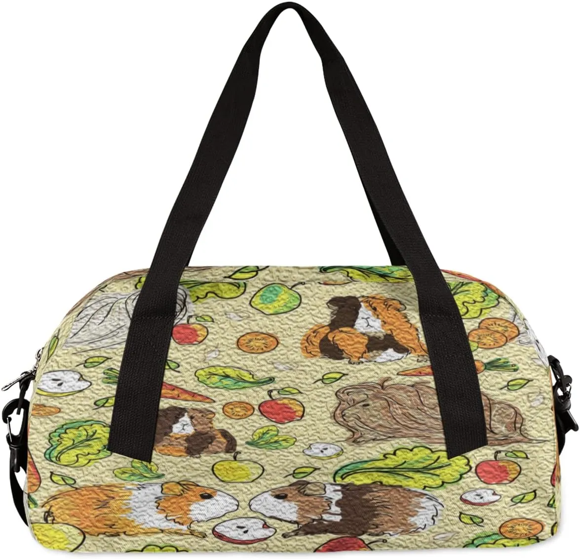 Cute Hamster Apples Kids Duffel Bag for Girls Boys Teens, Hamster Oil Painting Dance Bag Overnight Small Duffel Bag Carry On Weekend Sports Gym Travel Bag for School Practice Gymnastics Ballet