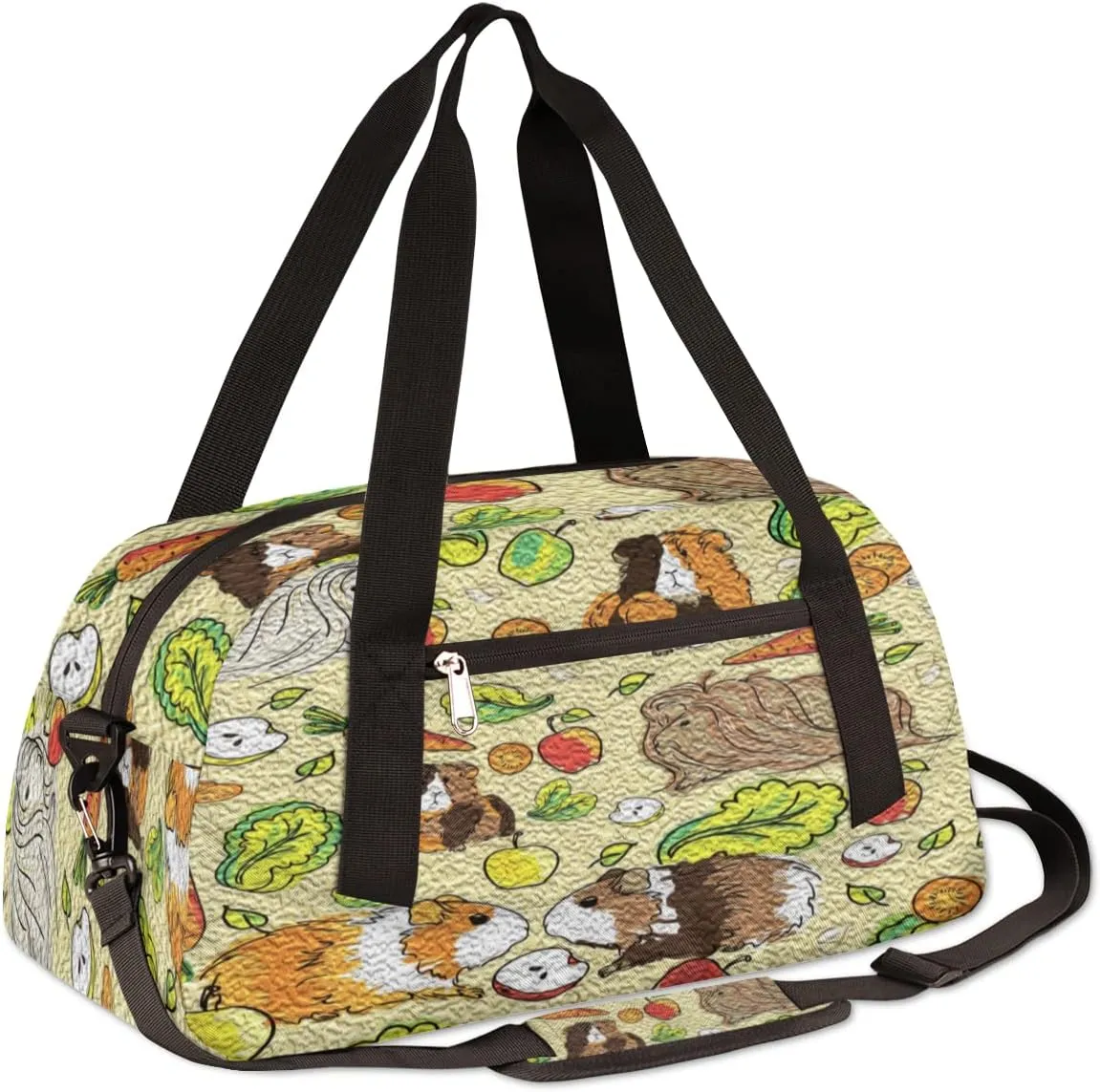 Cute Hamster Apples Kids Duffel Bag for Girls Boys Teens, Hamster Oil Painting Dance Bag Overnight Small Duffel Bag Carry On Weekend Sports Gym Travel Bag for School Practice Gymnastics Ballet