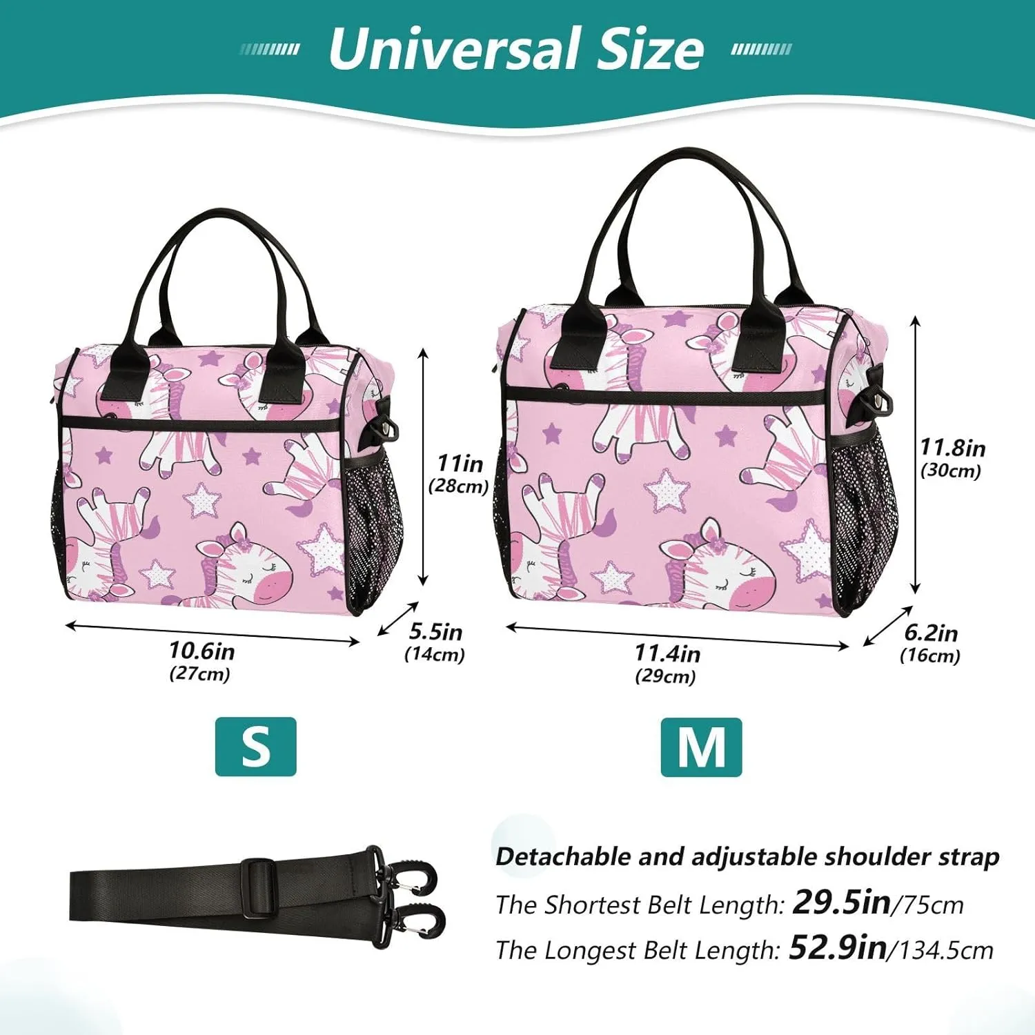 Cute Pony Horse Insulated Cooler Bag - Portable 12 Cans Reusable Soft Cooler with Shoulder Strap for Picnic, Beach, Work, Travel
