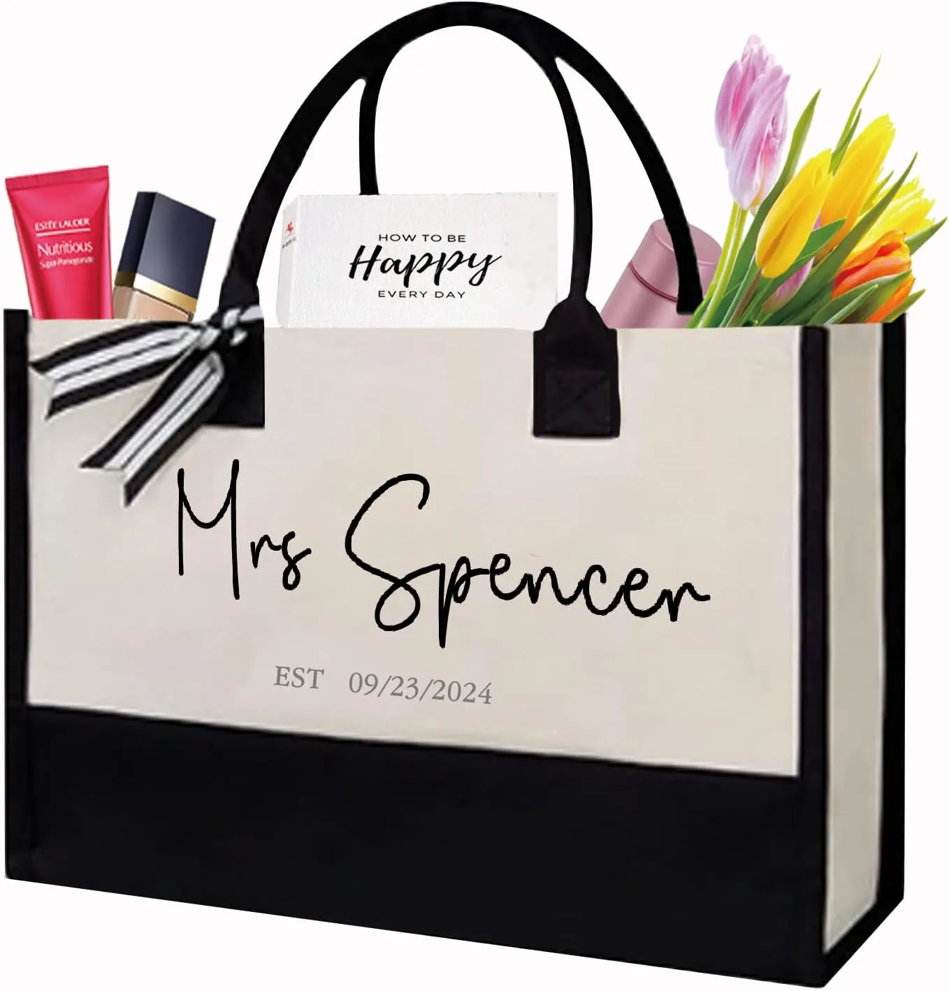 CXCC Mrs. Last Name Tote Bag - Personalized Wedding Bridal Shower Gift