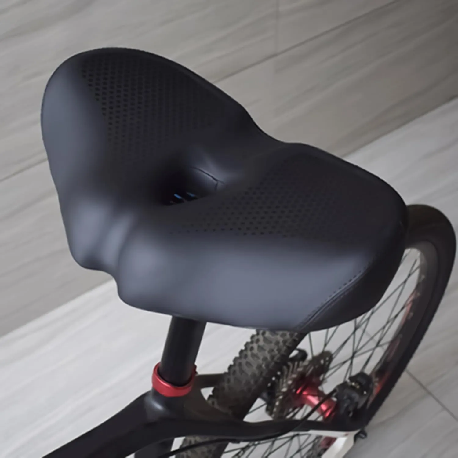 Cycling Seat – Padded Comfort Saddle, Widened Bicycles Cushion Pad | Shock Absorbing Ergonomic Riding Support, Ventilated Soft Seat Cover Design, Great for Outdoor Trail Commute Use
