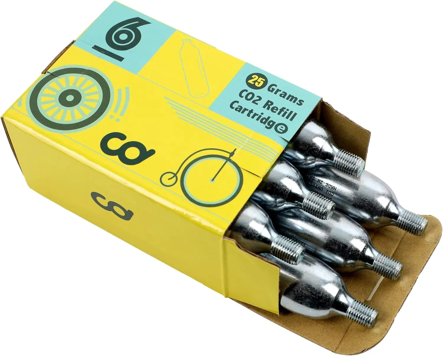 CyclingDeal 16g or 25g Threaded CO2 Cartridges Refills for Bike Bicycle Pump CO2 Inflator Heads - Great Refill for Mountain or Road Bikes Tires