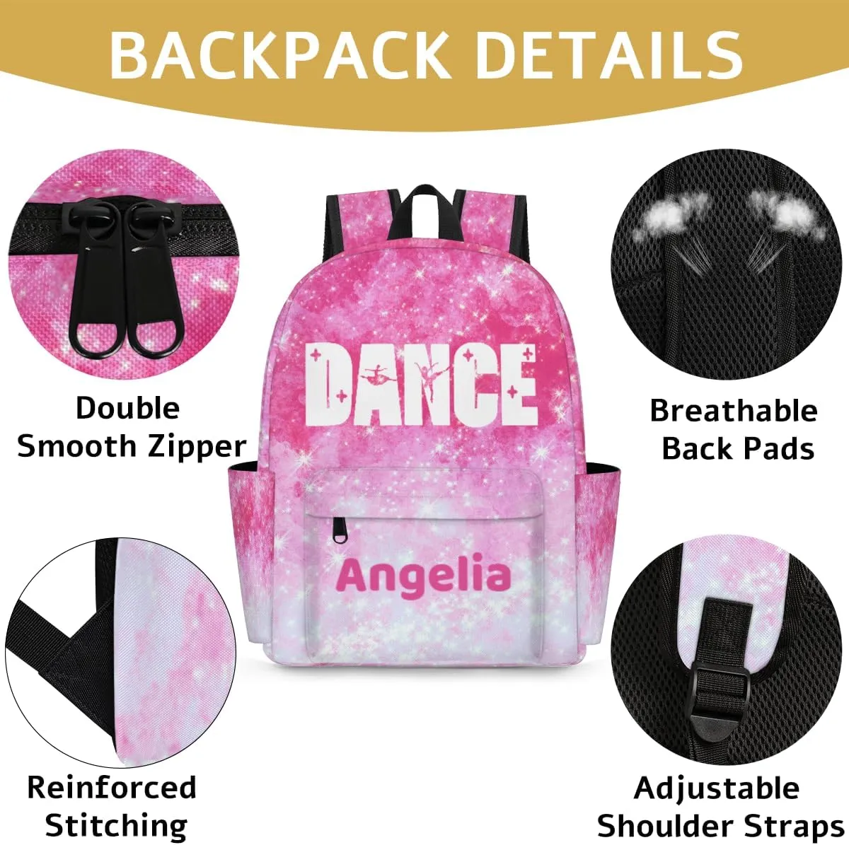 Dance Red Shiny Universe Customized Kids Backpack for Girls Preschool Toddler Backpack Kindergarten Nursery Bookbag Travel Children School Bag