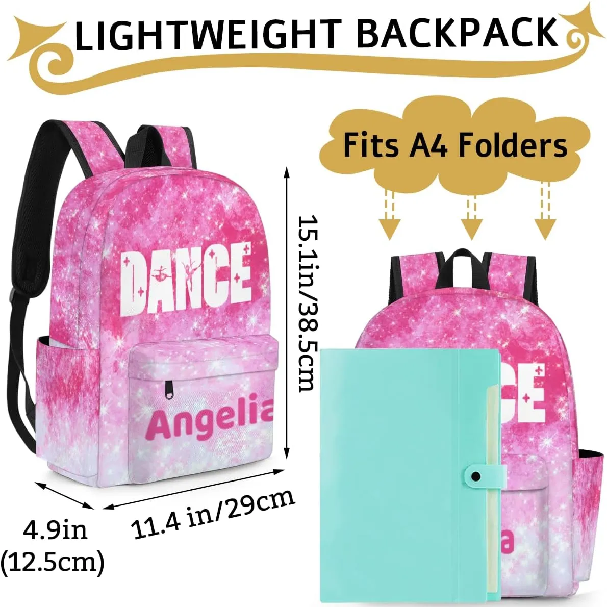 Dance Red Shiny Universe Customized Kids Backpack for Girls Preschool Toddler Backpack Kindergarten Nursery Bookbag Travel Children School Bag