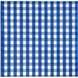 Dark Blue & White Gingham Luncheon Napkins - Disposable Paper Navy Checkered Lunch Napkins for Summer Picnic BBQ Camping Wedding Birthday Baby Shower Party Dinner Table Decor - 100pcs