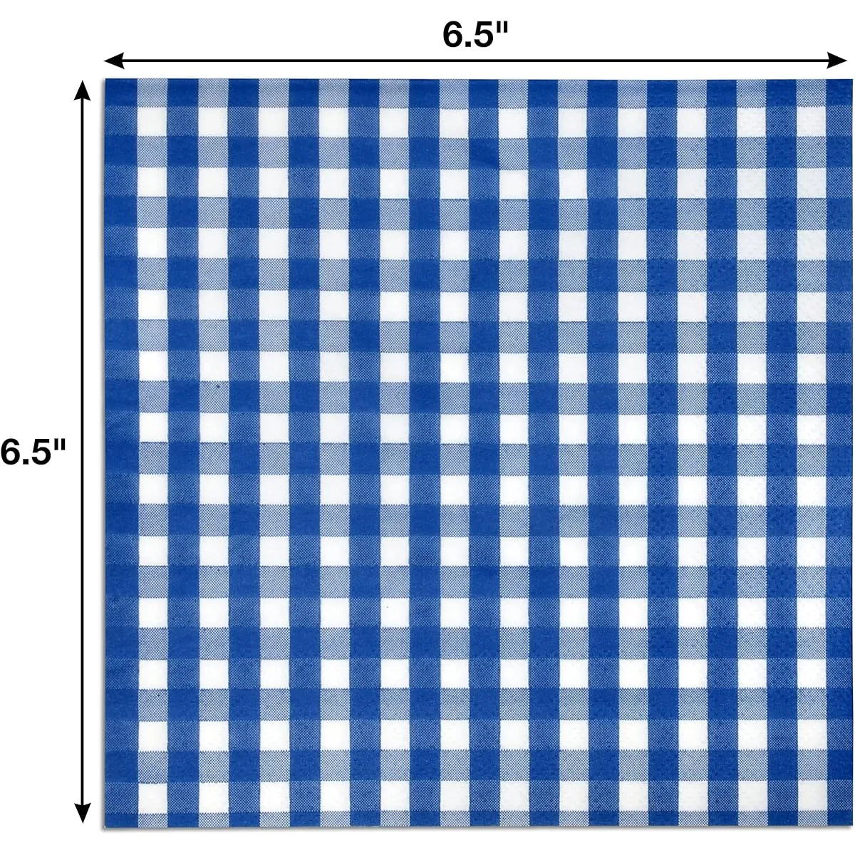Dark Blue & White Gingham Luncheon Napkins - Disposable Paper Navy Checkered Lunch Napkins for Summer Picnic BBQ Camping Wedding Birthday Baby Shower Party Dinner Table Decor - 100pcs