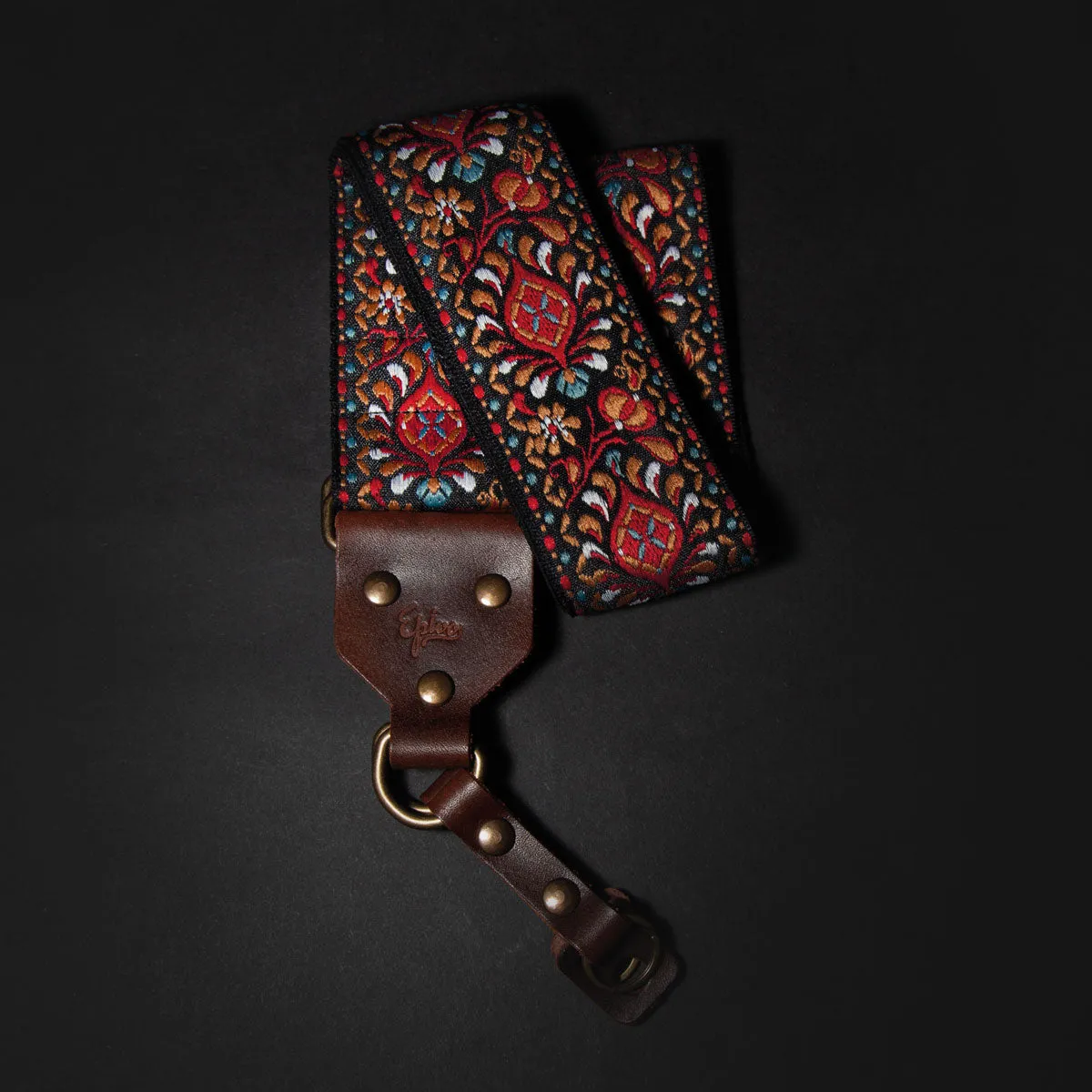 Dark Peafowl Retro Camera Strap