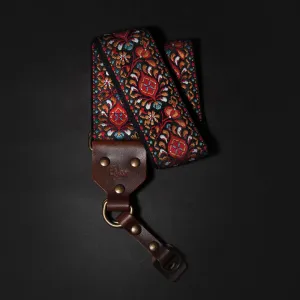 Dark Peafowl Retro Camera Strap