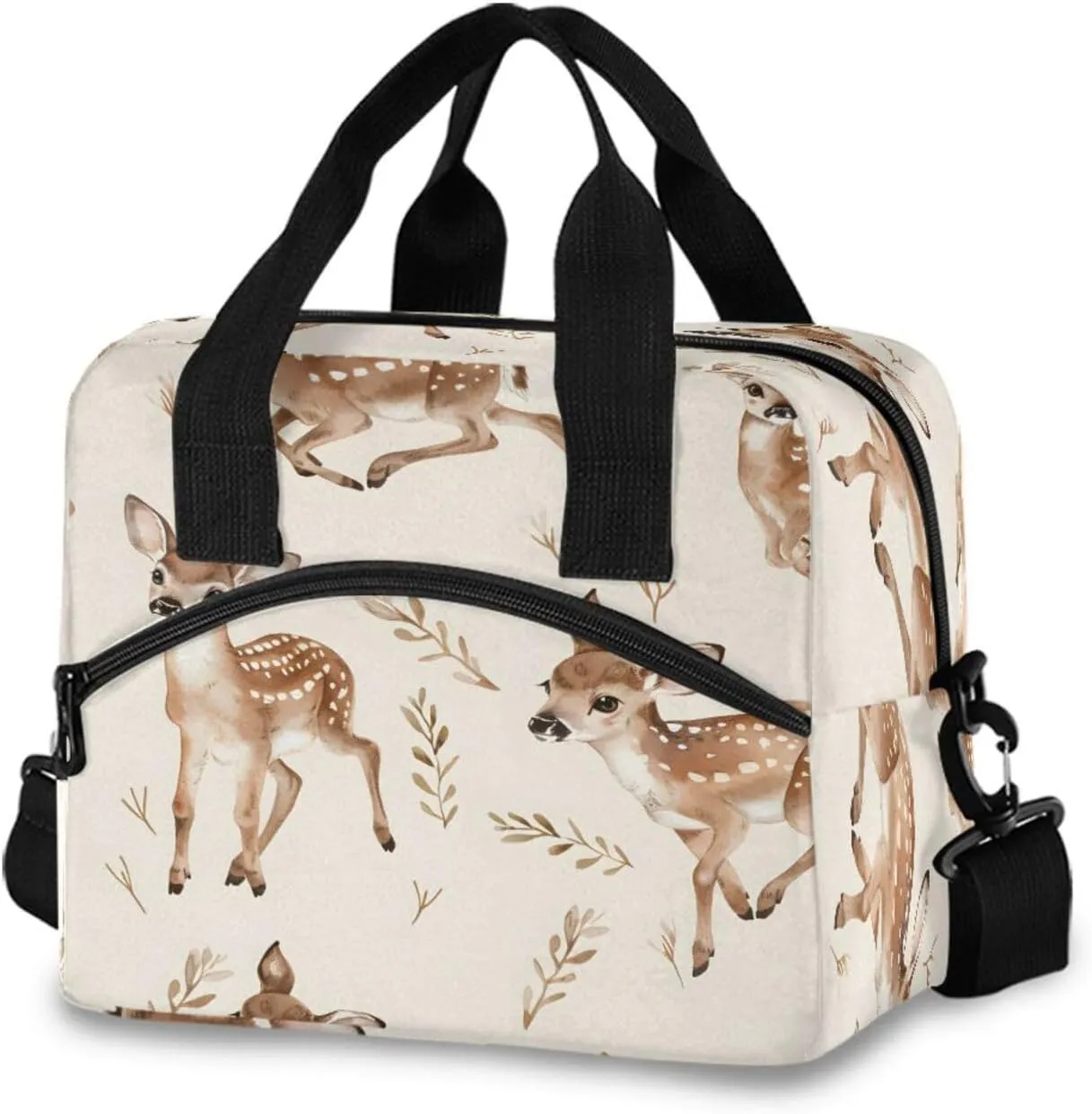 Deer Lunch Box for Men Women Adults Insulated Lunch Bag Cooler Bag with Adjustable Shoulder Strap for Work Picnic Travel