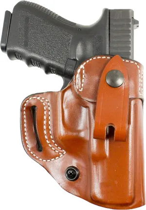 DeSantis Osprey IWB/OWB Gun Holster - IWB and OWB Holster, Leather Pistol Holster for Men and Women, Fits Glock 19, Glock 19 Gen 5, Glock 23, Glock 32, Glock 19X, Glock 45 - Right Hand Draw, Tan