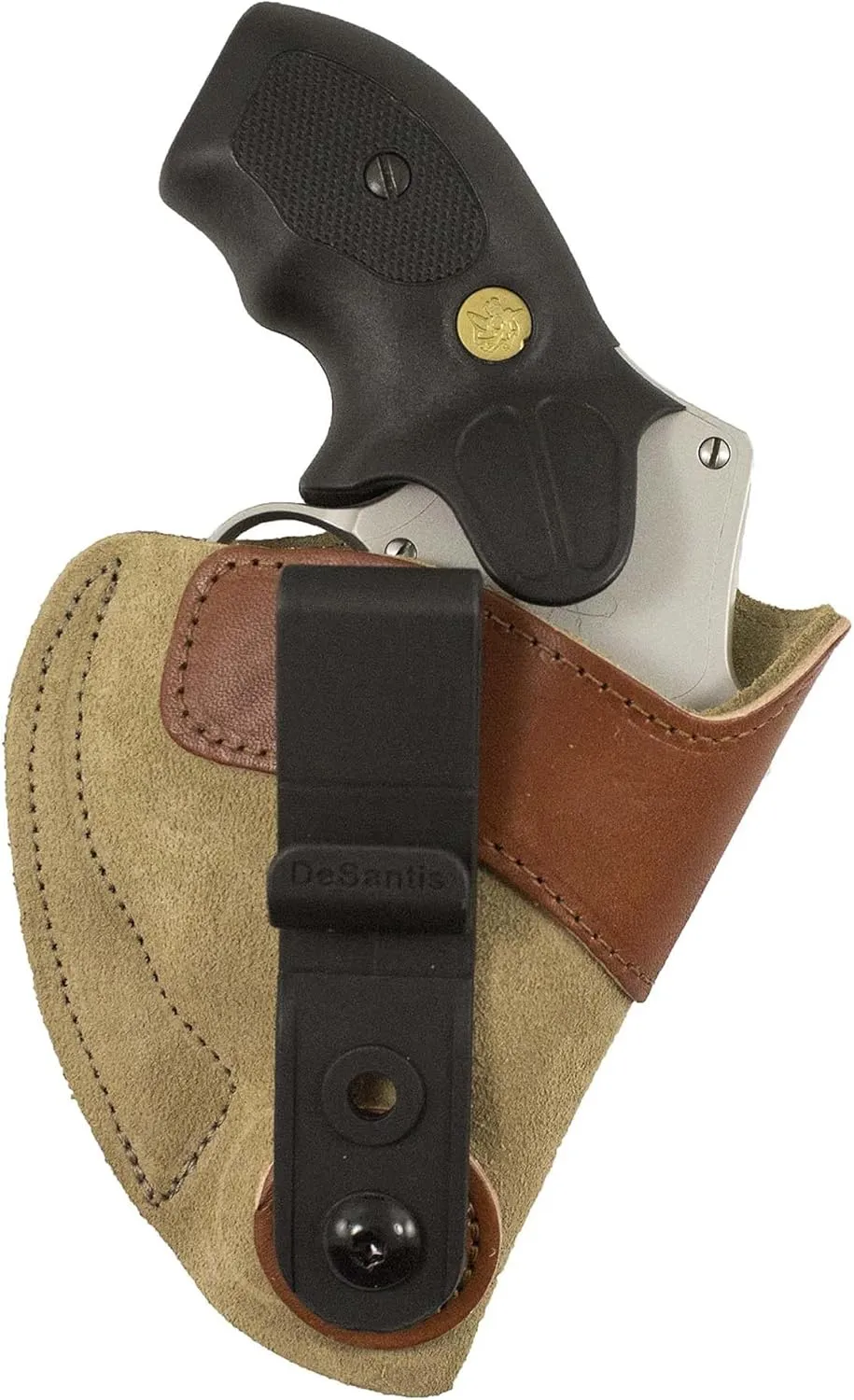 DeSantis Sof-Tuck - IWB Gun Holster for Men and Women, Concealed Carry for Pistols, Quick Draw, Made with Soft No-Slip Suede & Premium Saddle Leather, Adjustable Cant, Suitable for Appendix Wear