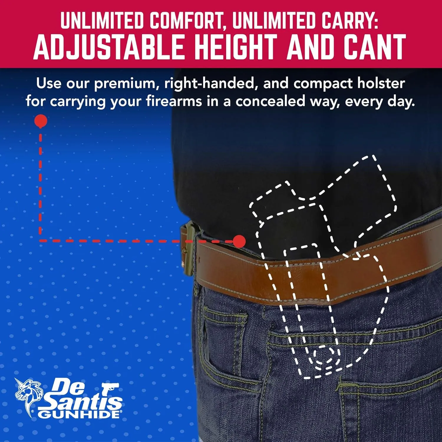 DeSantis Sof-Tuck - IWB Gun Holster for Men and Women, Concealed Carry for Pistols, Quick Draw, Made with Soft No-Slip Suede & Premium Saddle Leather, Adjustable Cant, Suitable for Appendix Wear