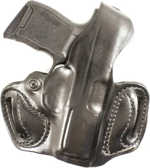 DeSantis Thumb Break Mini Slide Holster- Leather Holsters for Pistols, OWB Holster Compatible with SIG Sauer P365, P365 XL, P365 SAS, P365 XL w/ ROMEO ZERO, P365X w/ ROMEO ZERO - Left Hand Draw, Black