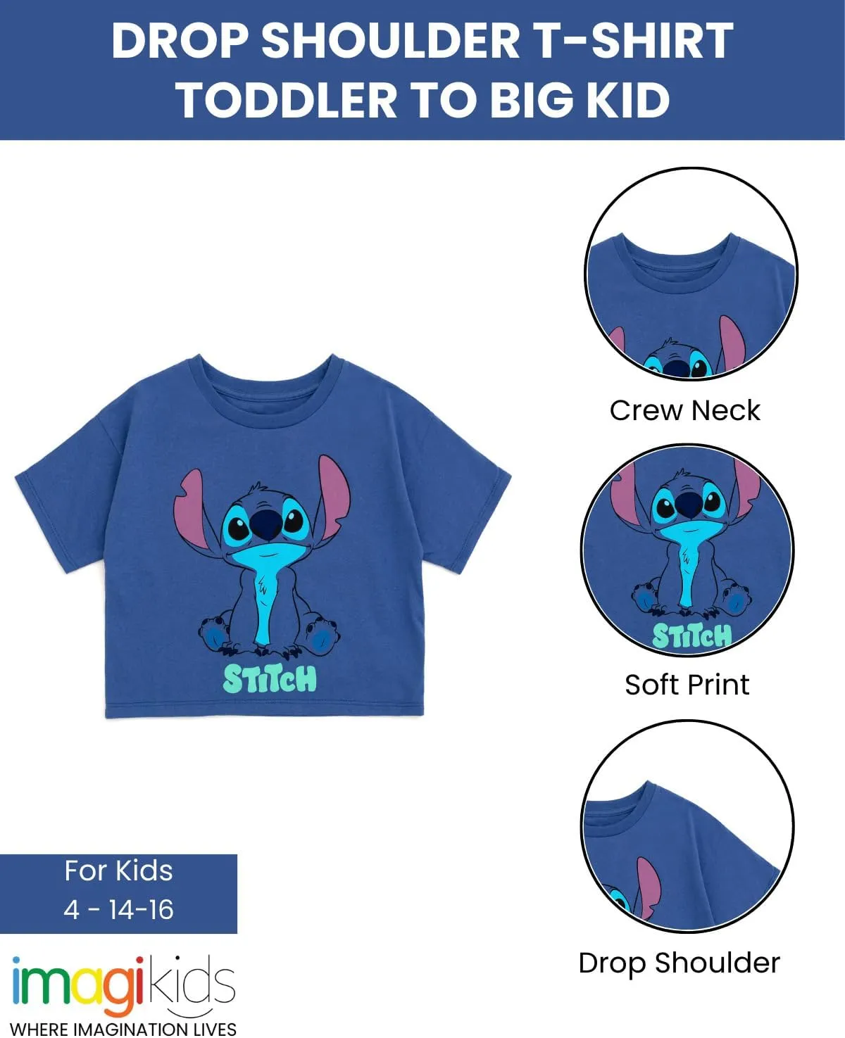 Disney Lilo & Stitch Girls T-Shirt Toddler to Big Kid Sizes