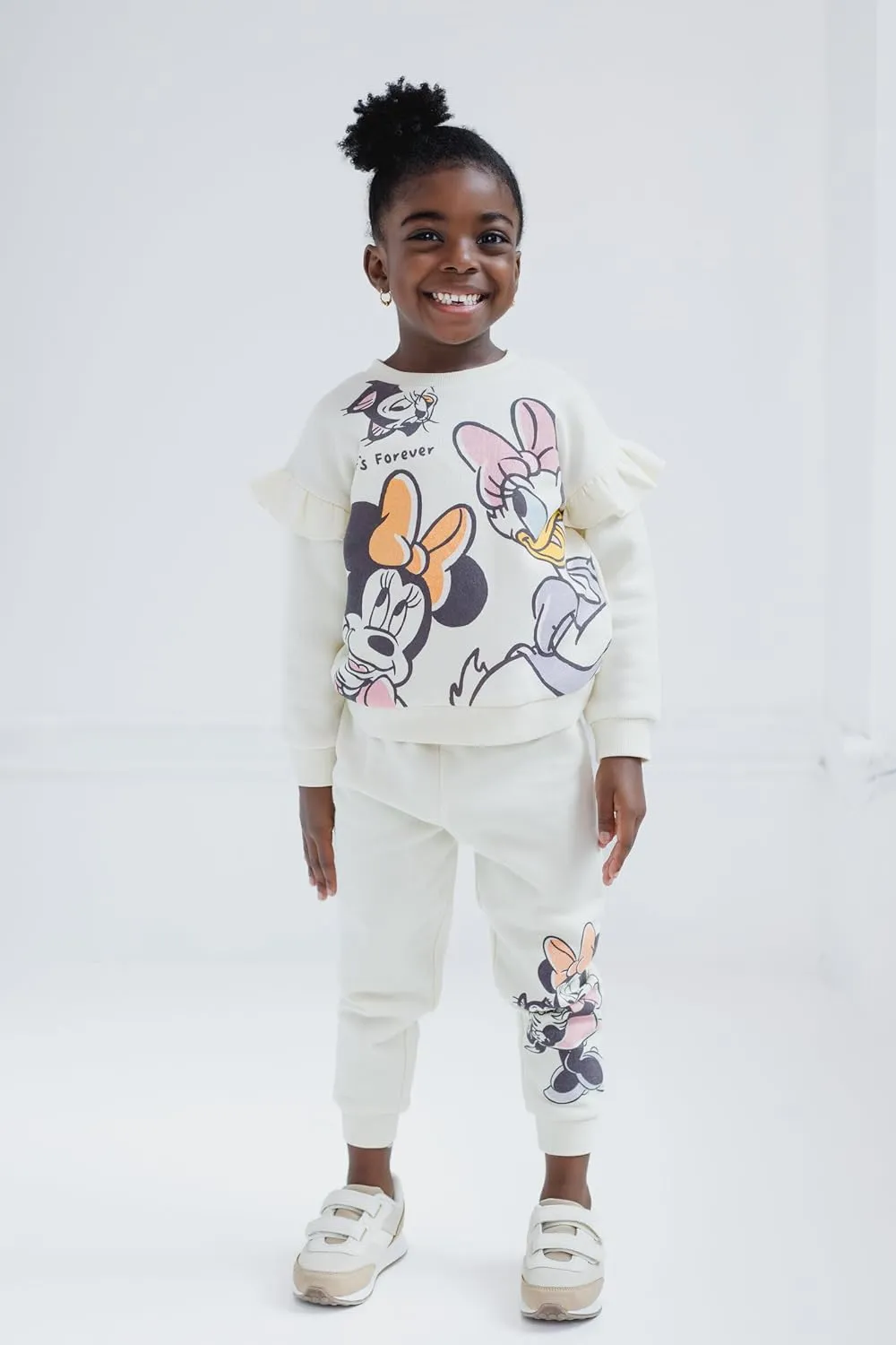 Disney Minnie Mouse Fleece Sweatshirt and Pants Outfit Set Newborn to Big Kid Sizes (Newborn - 14-16)