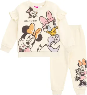 Disney Minnie Mouse Fleece Sweatshirt and Pants Outfit Set Newborn to Big Kid Sizes (Newborn - 14-16)