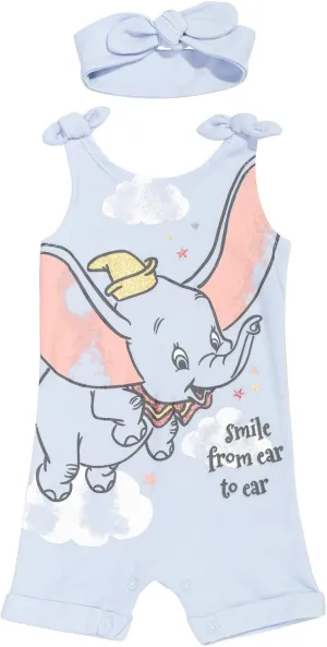 Disney Minnie Mouse Winnie the Pooh Lion King Lilo & Stitch Simba Romper and Headband Newborn to Toddler