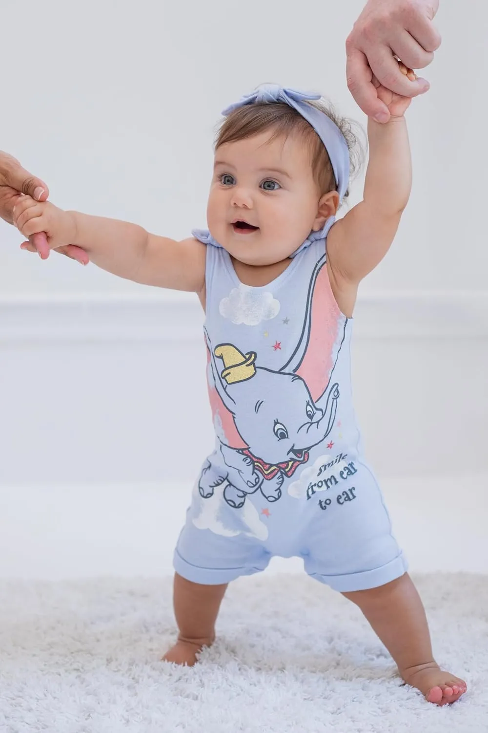Disney Minnie Mouse Winnie the Pooh Lion King Lilo & Stitch Simba Romper and Headband Newborn to Toddler