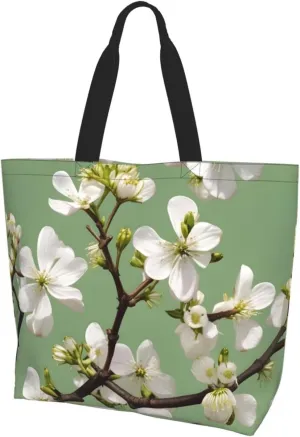 Dogwood Blossoms print Shoulder Handbag, Women Tote Purse, Large Capacity Shopping Bag, Top Handle Bag