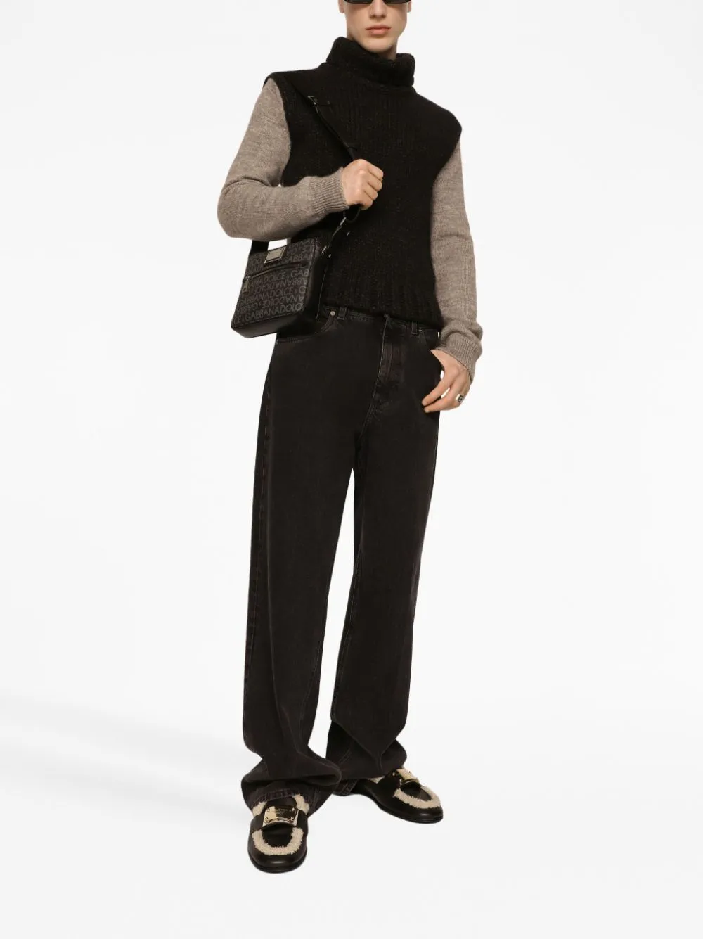 Dolce & Gabbana Allover Logo Crossbody Bag