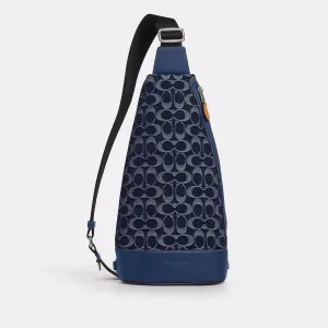 Dominic Sling Pack In Signature Denim