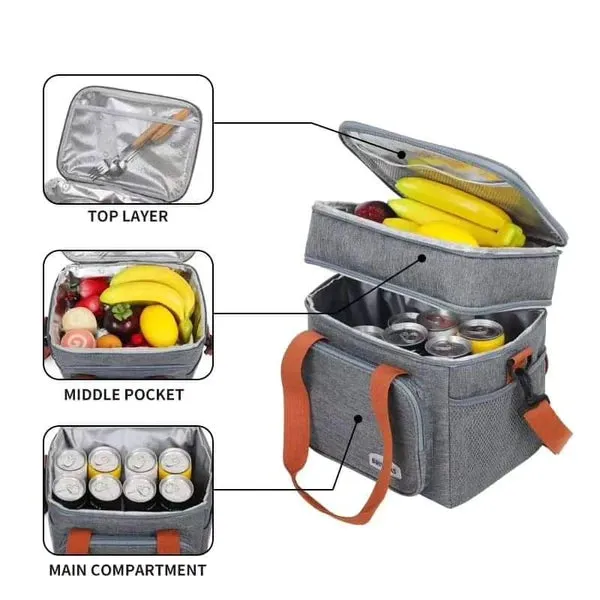 Double Compartment Insulated Lunch bag