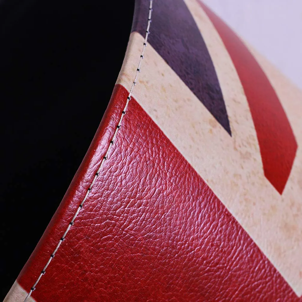DreamsEden Vintage Leather Trash Can - Retro Waste Toillet Paper Bin Basket for Bathroom Bedroom Office (The United Kingdom Flag)