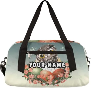 Easter Eggs Owl Personalized Kids Duffel Bag for Girls Boys, Owl Debris Custom Dance Bag Overnight Small Duffel Bag Carry On Weekend Sports Travel Bag for School Practice Gymnastics Ballet