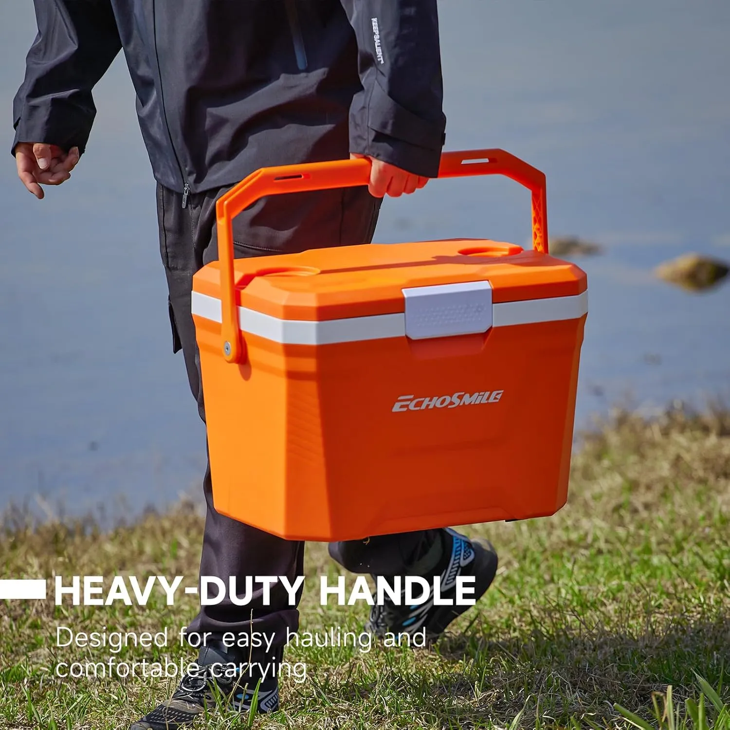 EchoSmile Portable Cooler 20L/21qt, Outdoor Insulated Ice Chest Box