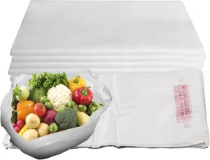 EcoQuality Plastic White T-Shirt Bags 2000ct, 1/10 Shopping Bags, Grocery Bags, Poly Bags, Multi-Use, Small Size, Reusable Carry Out Bags (8x4x16) (13 Micron)