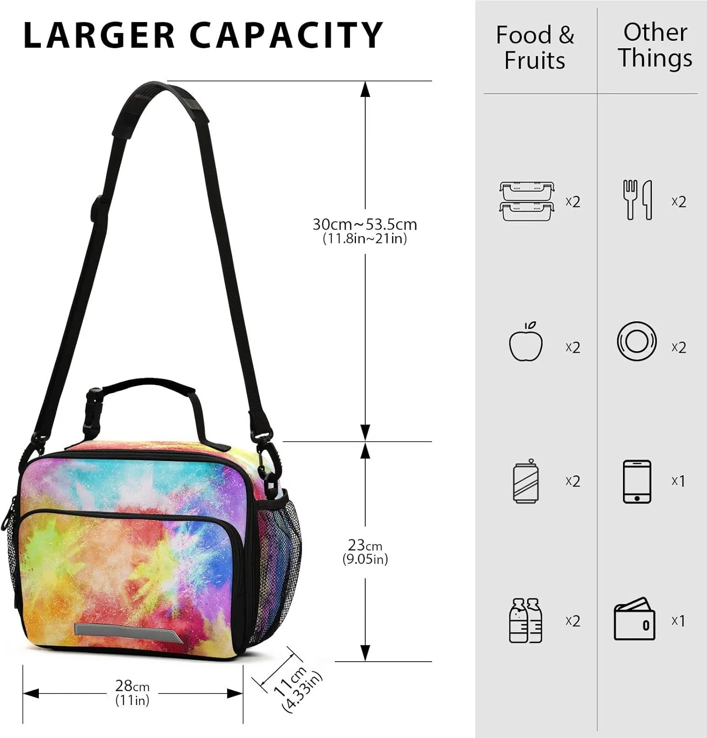 Eionryn Dust Explode Lunch Bags Lunch Box Insulated Cooler Bag Reusable Tote Shoulder Bag for Picnic Meal Office Outdoor
