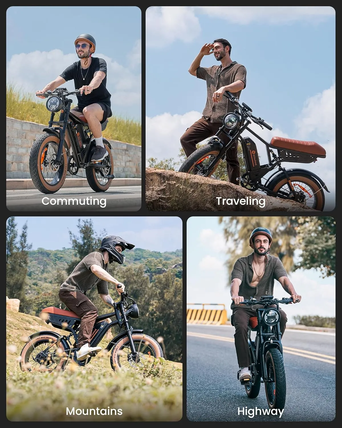 Electric Bike Adults 750/1500W Ebike 20/28MPH, 55-75 Miles Electric Motorcycle with 10.4/13AH Battery, 20" Fat Tire Electric Dirt Bike 7-Speed E-Bike Full Suspension, 𝗥/𝗟 𝗧𝘂𝗿𝗻 𝗛𝗲𝗮𝗱𝗹𝗶𝗴𝗵𝘁