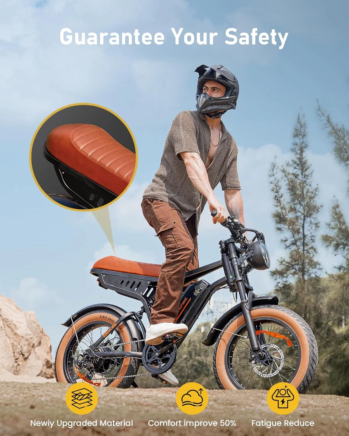 Electric Bike Adults 750/1500W Ebike 20/28MPH, 55-75 Miles Electric Motorcycle with 10.4/13AH Battery, 20" Fat Tire Electric Dirt Bike 7-Speed E-Bike Full Suspension, 𝗥/𝗟 𝗧𝘂𝗿𝗻 𝗛𝗲𝗮𝗱𝗹𝗶𝗴𝗵𝘁