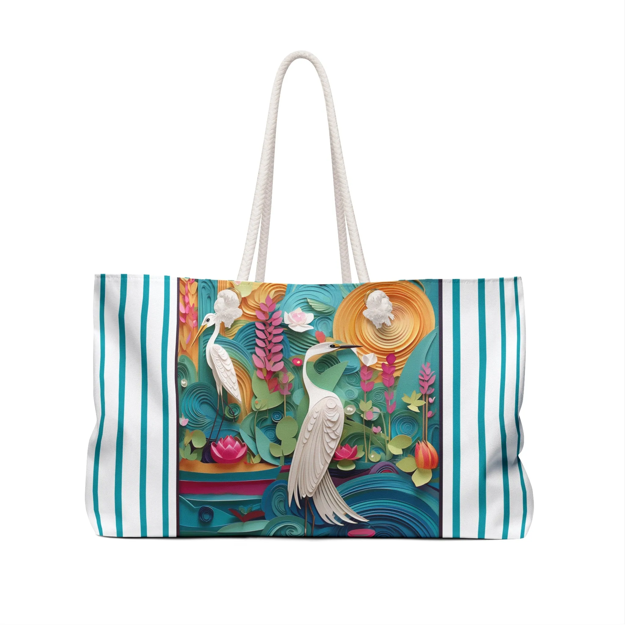 Elegant Egret Oasis Weekender Bag